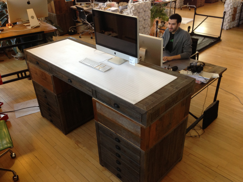 Antik skrivebord med iMac